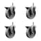 Service Caster Semi Steel Swvl Grip Ring Caster Set 4 w/3''Wheel&7/16''Stem-4 Swvl w/Top Lck BRK, 4PK SCC-GR20S514-SSS-PLB-716138-4 - alternate 1
